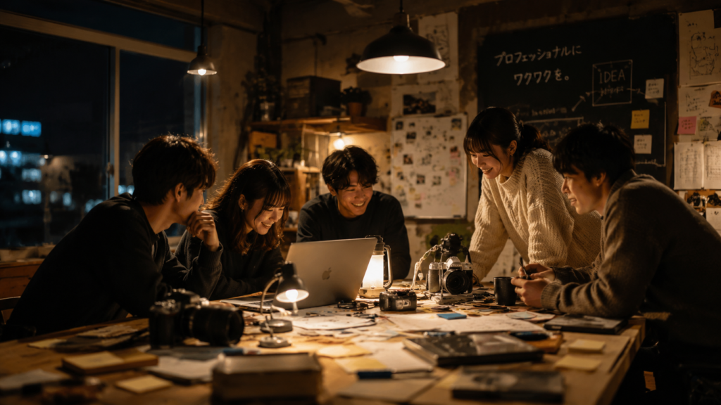 制作を楽しんでいるチームの様子
